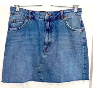 Top Shop Blue Denim Mini Skirt Size  10